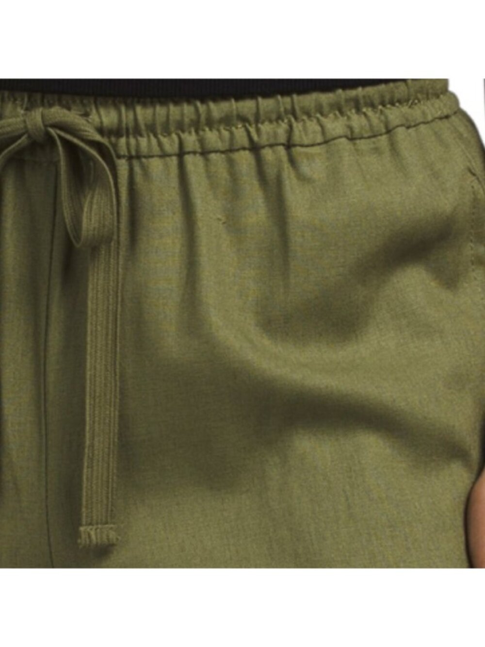 MAX STUDIO LONDON Linen Blend Drawstring Cropped Pants - Picture 3 of 3